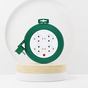 러그박스 4구 원형 멀티탭 3M 그린 납작 슬림 이지콕 플러그