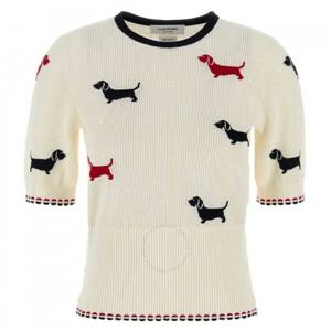 톰 브라운 여성용 면 포인텔 크루넥 헥터 티 FKA444B Y3006 100