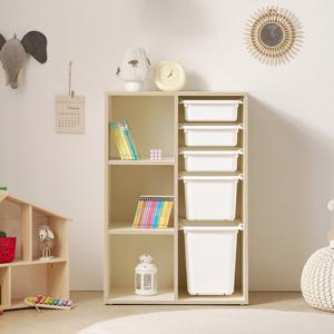 나무뜰 버디 E0등급 아기 유아 5단 책장 바구니 수납장 서랍장 MRF060C (착불)