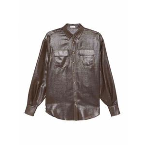 [BRUNELLO CUCINELLI] 라프리마 여성 셔츠 Brown 울 블렌드 MP150NC106C3185 /8