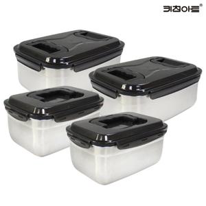 키친아트 다담채 304스텐 김치통 밀폐용기 4종B 2호+2호+3호+3호