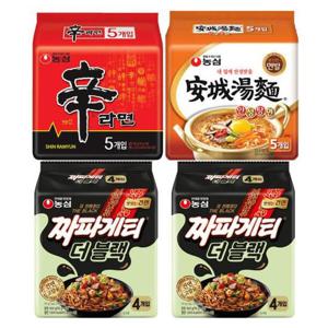 신라면 5입+안성탕면 5입+짜파게티 더블랙 8입 총18개