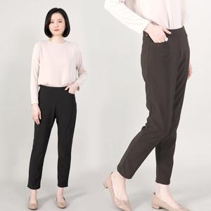 [애비뉴투지]베이직 스판 주머니 봄 가을 허리밴드 바지 P10249