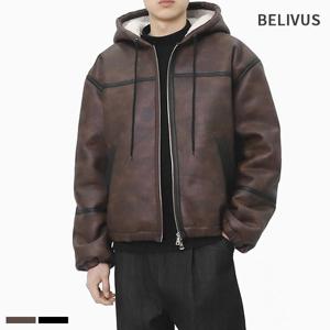 [빌리버스]빌리버스 남성 후드 무스탕 양털 자켓 BWT001