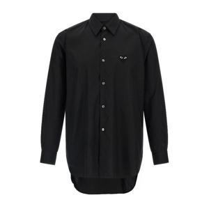 꼼데가르송 블랙 하트 패치 코튼 포플린 셔츠 AXB004 1