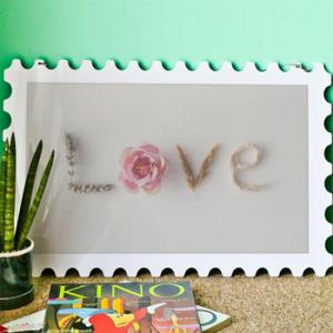 아트박스/꾸밈 nt708-행잉액자_커피와꽃의사랑(우표가로대형)