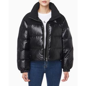 [캘빈클라인 진]여성 CK 글로시 유광 숏패딩 점퍼 블랙 47E515G (47E515G-UB1)