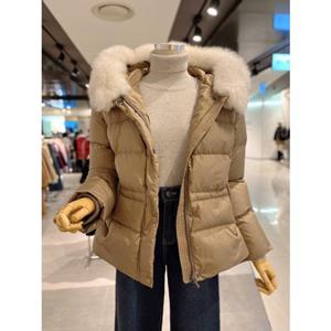 ab.fz 천연 폭스퍼 후드 숏패딩 슬림핏 겨울 다운 점퍼 (ABXZ4HD03K) US