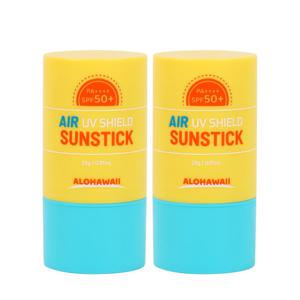 (2개)알로하와이 UV쉴드 에어 선스틱 23g SPF50+ PA++++ /끈적임없는 스틱선크림 선블록 자외선차단제