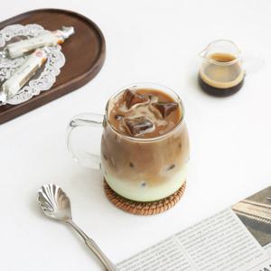 심플아이콘 항아리 손잡이 내열유리잔 300ml