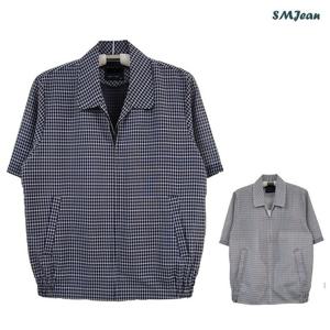 [에스엠진]SMJ1154 어르신 반팔 점퍼 중년 남성 린넨st 여름