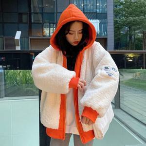 양털집업 여자 롱점퍼 후드 코트 뽀글뽀글 레이어드