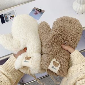 완전 방한 따뜻한 겨울 퍼 양털 벙어리장갑 뽀글이 여성장갑