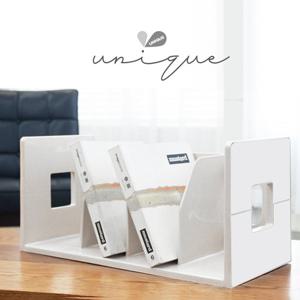 유니크 책꽂이 (4칸) 화이트/책장/책상책꽂이/미니책꽂이/파일