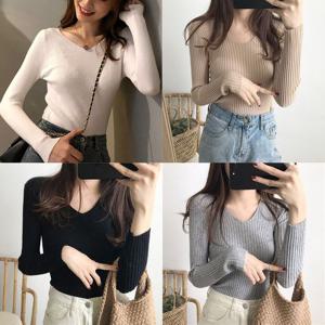 도니 골지 브이넥티셔츠 SD-200968