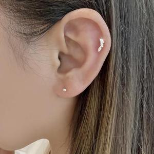 실버 925 윙스 큐빅 피어싱