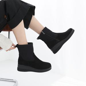 제이슈 / 제이슈 스퀘니 스웨이드 통굽 부츠 5cm