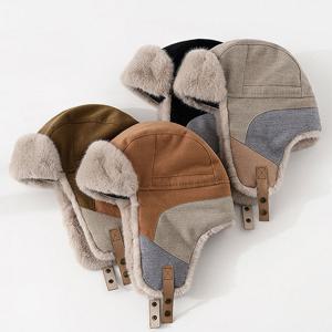 스웨이드 스티치 퍼 남녀공용 귀달이 모자 군밤모자