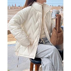 반하이넥 지그재그 퀼팅 숏 패딩 점퍼 (WIACJP012)