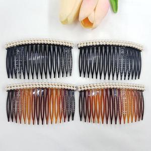 두줄 진주 올림머리 헤어 빗핀 머리핀