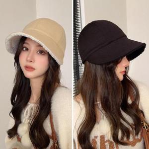 여자모자 겨울모자 러블리 부드러운 뽀글이 캡 버킷햇