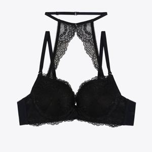 [섹시쿠키]ROMANTIC PEARL 블랙 젤패드 풀컵 브라 SCWBA206