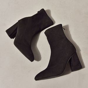 부츠 검정 뽀족코 여성 앵클 220 265 빅사이즈까지