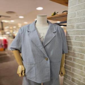 [레코브]LC61D7JK522S_린넨 원버튼 반팔 자켓 세트