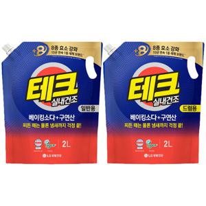 [엘지생활건강]테크 액상세제 베이킹소다 구연산 리필 2L 일반/드럼 선택