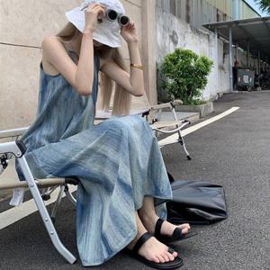 [잇백잇슈]나염끈나시원피스 여름롱원피스 데일리 여성스러운