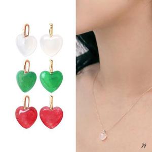 14K 컬러 하트 원석 금 목걸이 펜던트