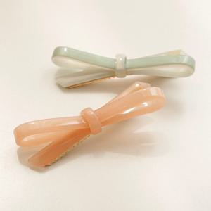 제이로렌 프랑스 파스텔 리본 옆머리 집게핀 H01227