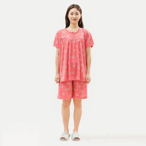 쿨 여성 편한 반팔 여름 잠옷 상하 파자마 홈웨어 세트