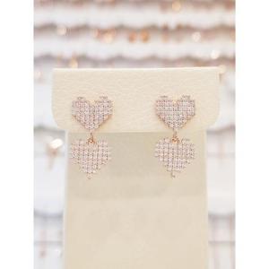 볼라레 세이브존01 더블 볼륨 드롭 하트 귀걸이 spe802