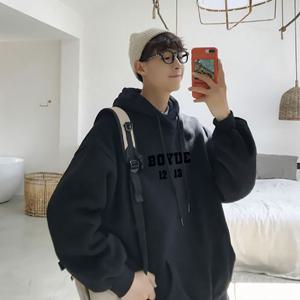 기모티 남성 기모 오버핏 맨투맨 후드티 겨울티 캐주얼레터링