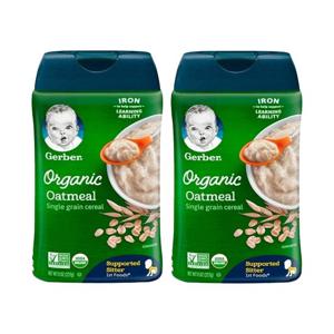 2개X  거버오가닉  오트밀  싱글  그레인  시리얼  아기  이유식  227g