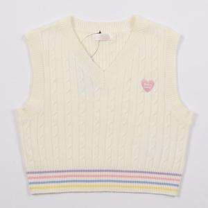 [로엠걸즈(아동)]파스텔 스쿨 니트 조끼RGVK24W1C