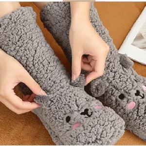 곰돌이 수면 양말 겨울 보온 롱수면 긴양말