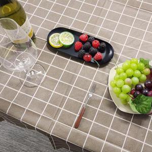 브라운 체크 방수 테이블보 M