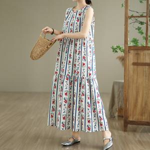 [바바라옷장]2591936 - 로즈 가든 민소매 롱원피스 여름원피스