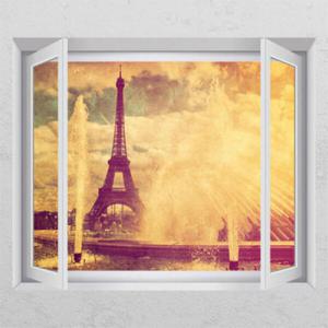 아트박스/꾸밈 ck810-빈티지몽환에펠탑_창문그림액자