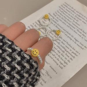 아트박스/홀리지 찡구 스마일 진주 패션 반지