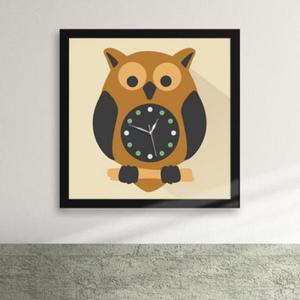 아트박스/꾸밈 iy587-멀뚱한부엉이_액자벽시계