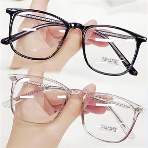 스퀘어 사각 투명 뿔테 패션 안경 코받침없는 안경테 블루라이트 차단 남자 여자
