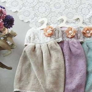 진주 코사지 주방 핸드타올 고리수건 빨아쓰는 행주