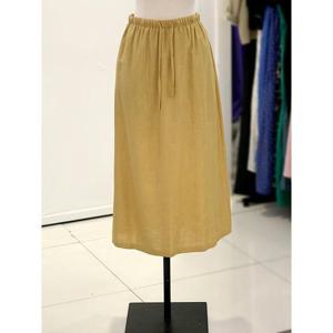 메종블랑쉬 세이브존03 르피타 허리 스트링 A라인 린넨 스커트 AGL252USK604A