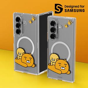 삼성정품 갤럭시Z폴드7 카카오프렌즈 춘식이와 라이언 클리어 버라이어티 마그넷 맥세이프 케이스 투명케이스 GP-FPF966 N