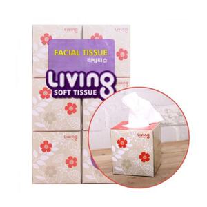 리빙 각티슈 2겹 100매 6개입 1P 화장지 휴지 갑티슈