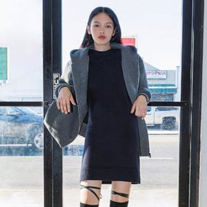 [랩][made by LAP] LAP로고자수 롱 후드집업 AP3CT860