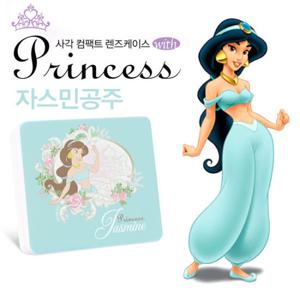 [월트디즈니]알라딘의 자스민공주 사각 컴팩트 케이스세트(보관함+렌즈케이스+집게+거울)/다용도 악세서리 보관함